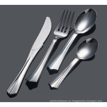 Plastic Fork Spoon Knife PS Prata Talheres